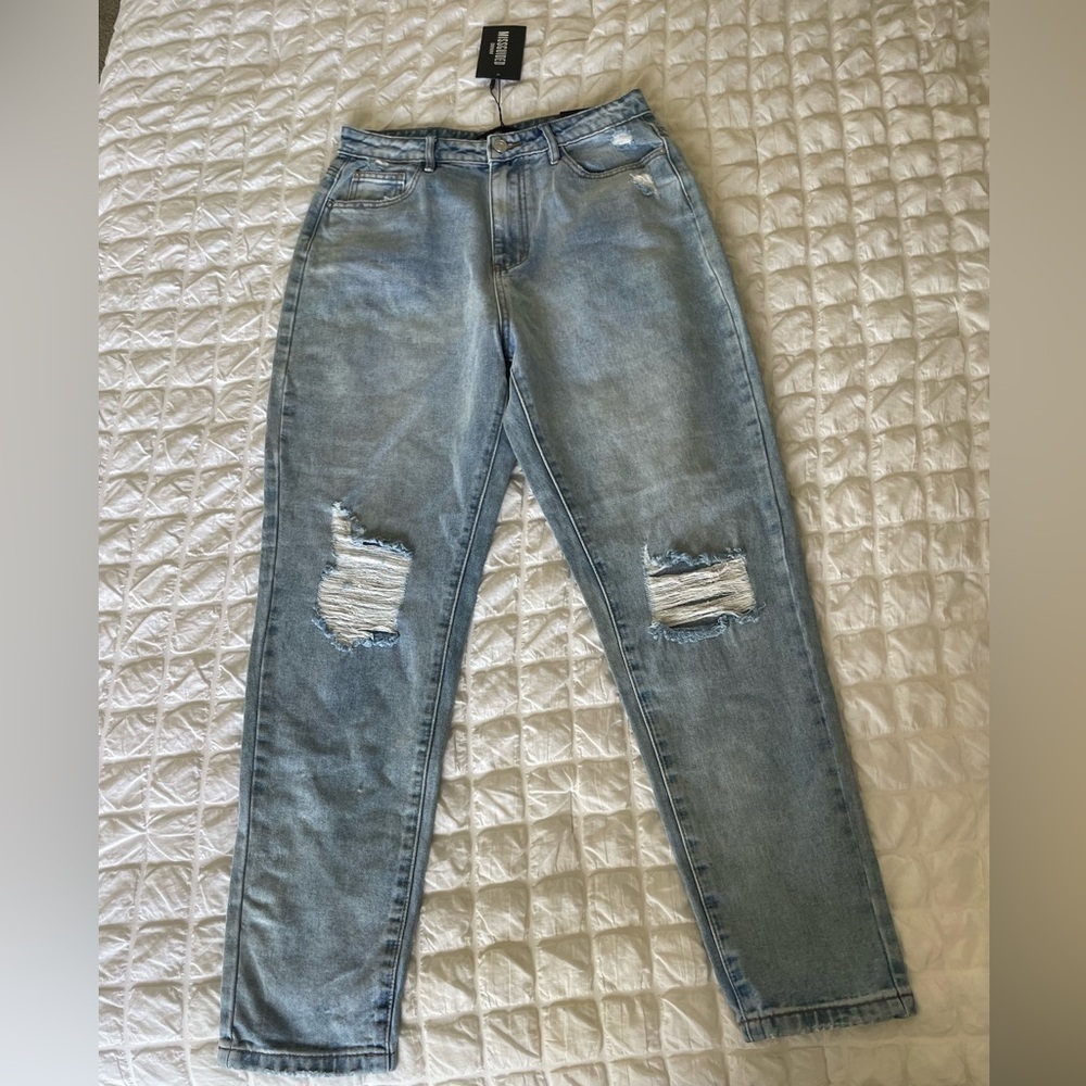 Missguided RIOT MOM distressed denim